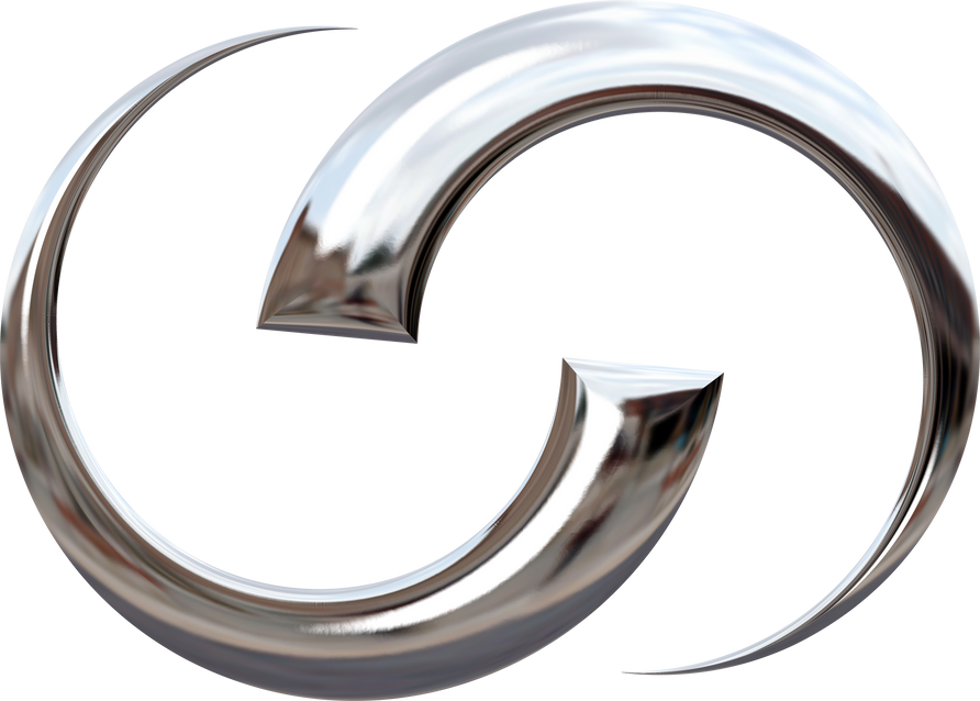 3D Liquid Chrome Abstract Geometric Shape